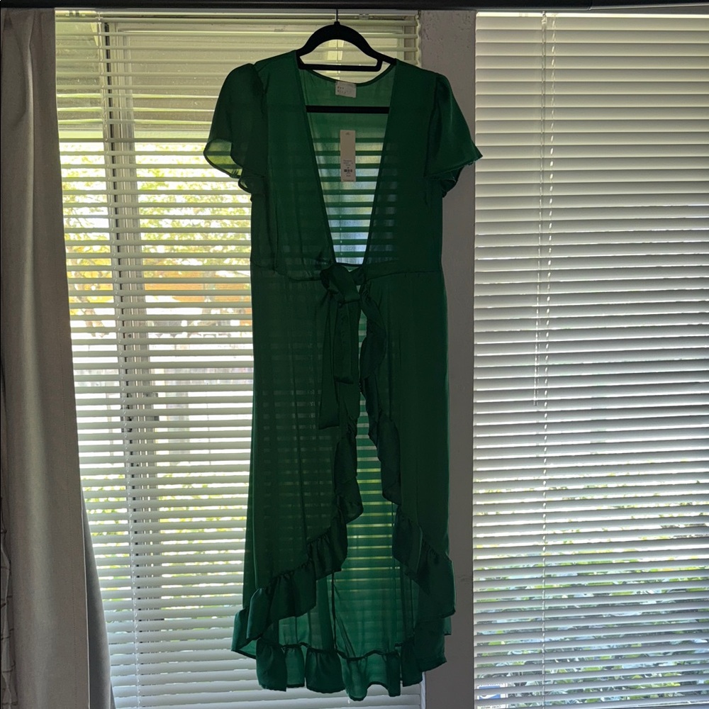Francesca's Collections High Low Green Dress